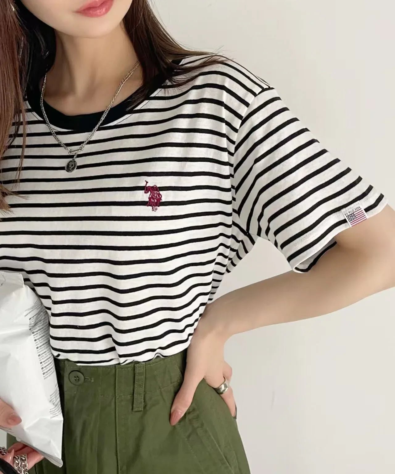 日本直送U.S. POLO ASSN. one - point embroidery compact silhouette basic Tee 🌟 - HLY &amp; CHOCCICO