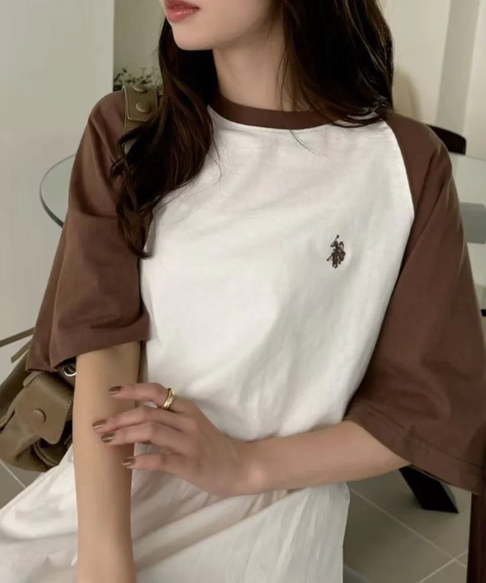 日本直送U.S. POLO ASSN. Raglan Sleeve Bicolor Tee - HLY &amp; CHOCCICO