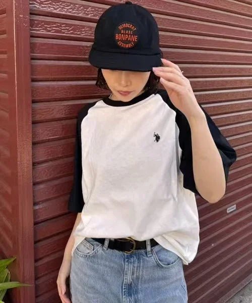 日本直送U.S. POLO ASSN. Raglan Sleeve Bicolor Tee - HLY &amp; CHOCCICO