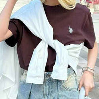 日本直送🌟 U.S. POLO ASSN Unisex Polo Logo Embroidered Tee 🌟