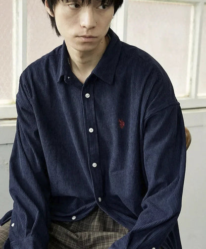 日本直送U.S. POLO ASSN.Embroidered Corduroy Shirt 限量版 - HLY &amp; CHOCCICO