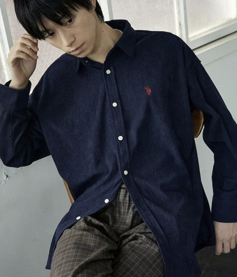 日本直送U.S. POLO ASSN.Embroidered Corduroy Shirt 限量版 - HLY &amp; CHOCCICO