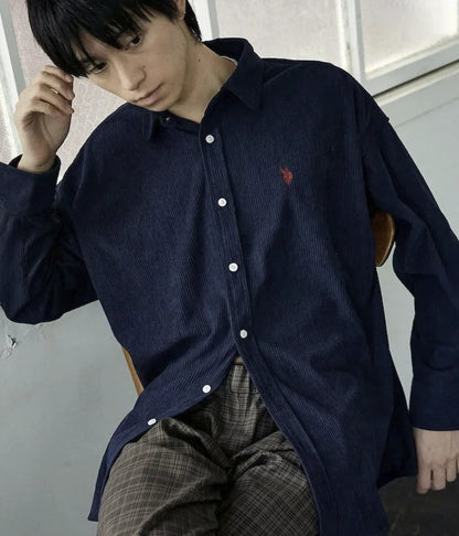 日本直送U.S. POLO ASSN.Embroidered Corduroy Shirt 限量版 - HLY &amp; CHOCCICO