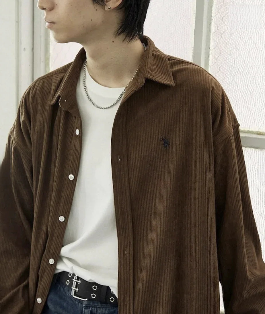 日本直送U.S. POLO ASSN.Embroidered Corduroy Shirt 限量版 - HLY &amp; CHOCCICO