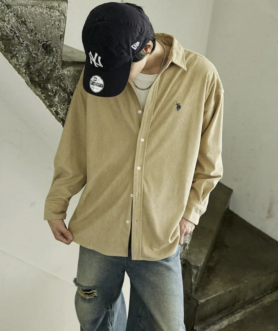 日本直送U.S. POLO ASSN.Embroidered Corduroy Shirt 限量版 - HLY &amp; CHOCCICO