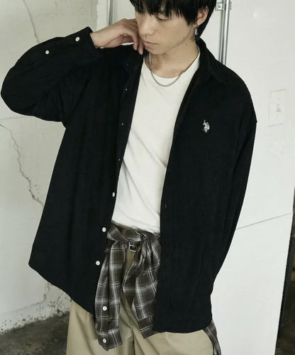 日本直送U.S. POLO ASSN.Embroidered Corduroy Shirt 限量版 - HLY &amp; CHOCCICO