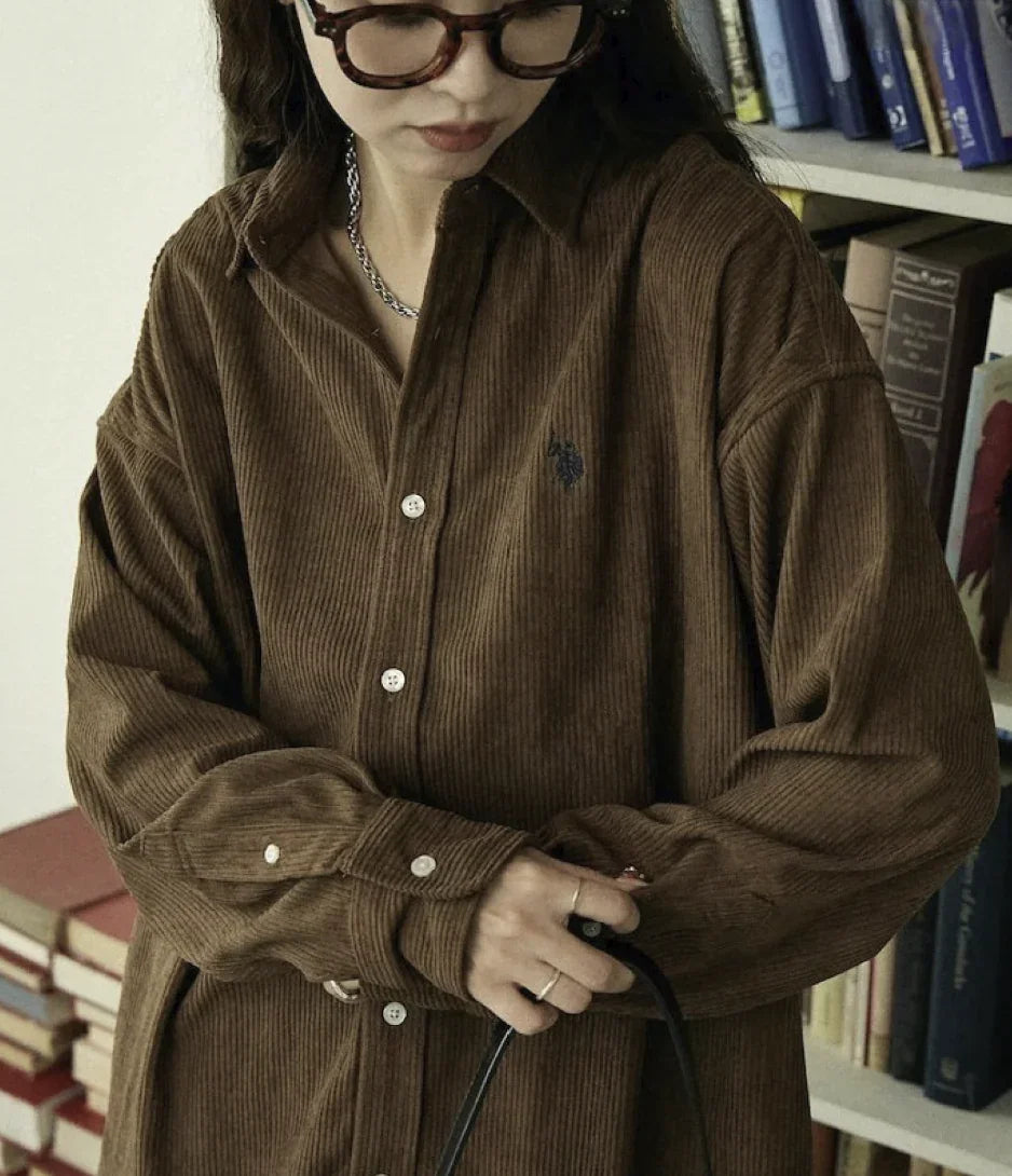 日本直送U.S. POLO ASSN.Embroidered Corduroy Shirt 限量版 - HLY &amp; CHOCCICO