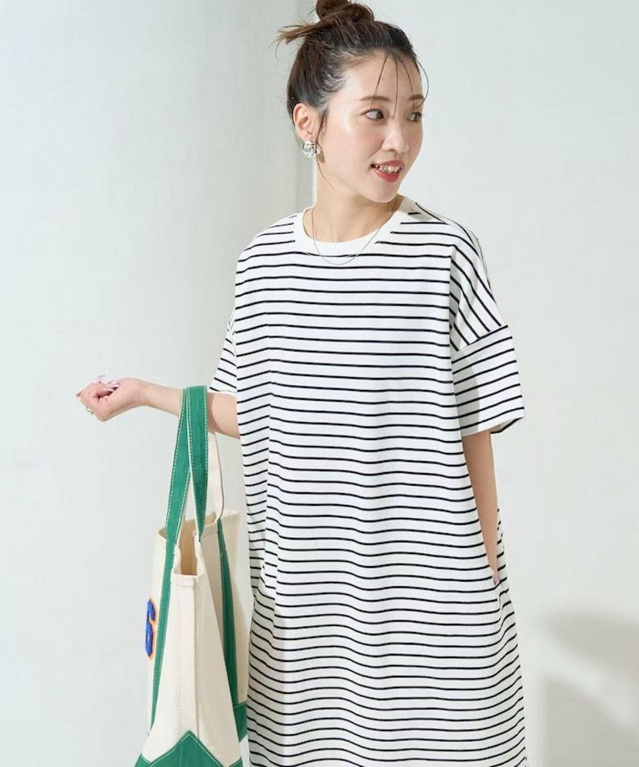 日本直送USA Cotton Big Silhouette T-shirt Dress HLY & CHOCCICO