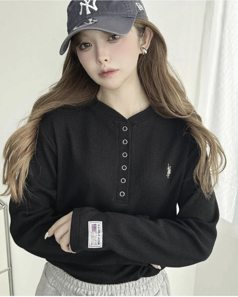 日本直送U.S.POLO ASSN. One - Point Embroidery Long Sleeve - HLY &amp; CHOCCICO