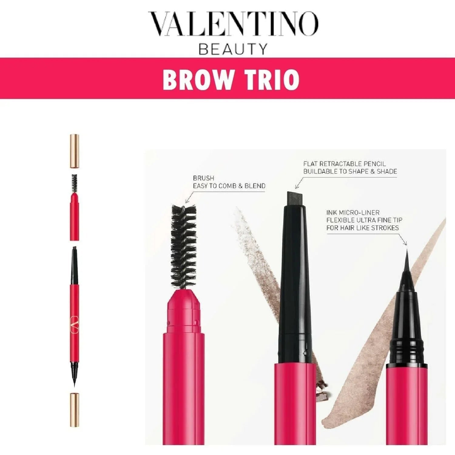 Valentino BROW TRIO 高訂三合一塑型眉筆 - HLY &amp; CHOCCICO