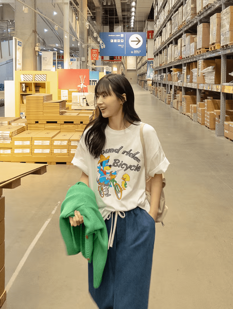 韓國直送Vintage Character Tee - HLY &amp; CHOCCICO