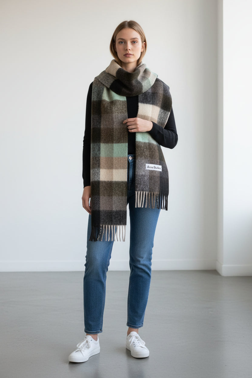 Acne Vally Plaid Wool Scarf 🌈8個色 - HLY &amp; CHOCCICO