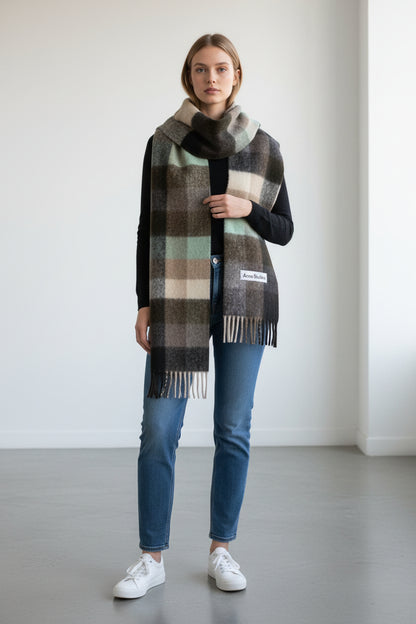 Acne Vally Plaid Wool Scarf 🌈8個色 - HLY &amp; CHOCCICO