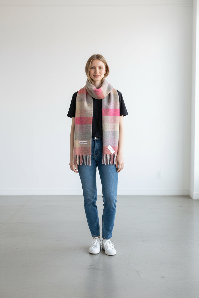 Acne Vally Plaid Wool Scarf 🌈8個色 - HLY &amp; CHOCCICO