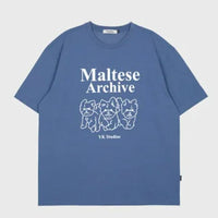 韓國直送Waikei Maltese Archive Line Graphic Half Tee  - 5 Color - HLY & CHOCCICO