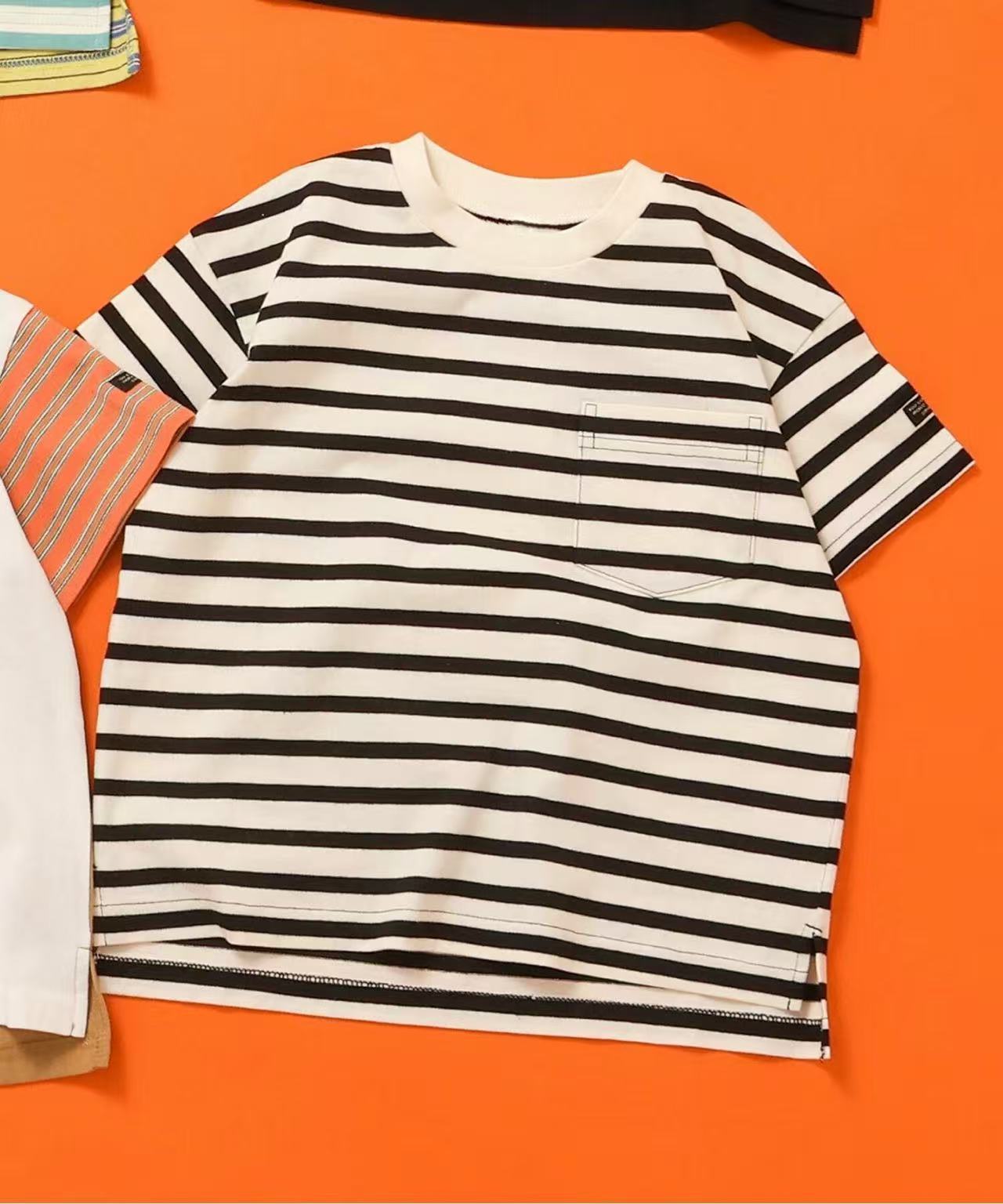 日本直送WEB Exclusive Plain Border Kids T-Shirt - HLY & CHOCCICO