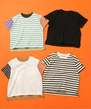 日本直送WEB Exclusive Plain Border Kids T-Shirt - HLY & CHOCCICO
