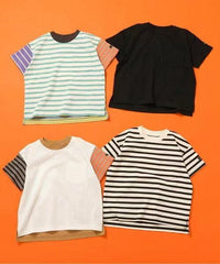 日本直送WEB Exclusive Plain Border Kids T-Shirt - HLY & CHOCCICO