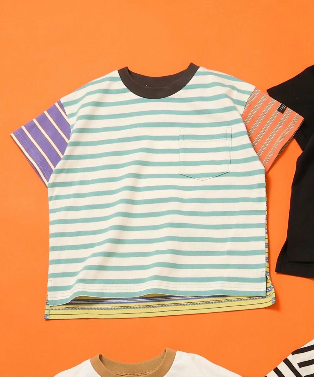 日本直送WEB Exclusive Plain Border Kids T-Shirt - HLY & CHOCCICO