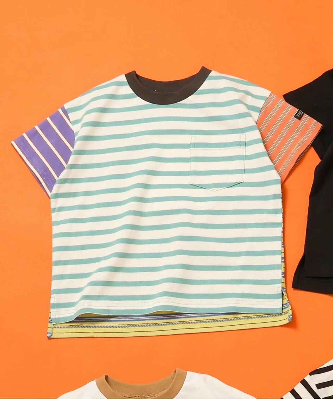 日本直送WEB Exclusive Plain Border Kids T-Shirt