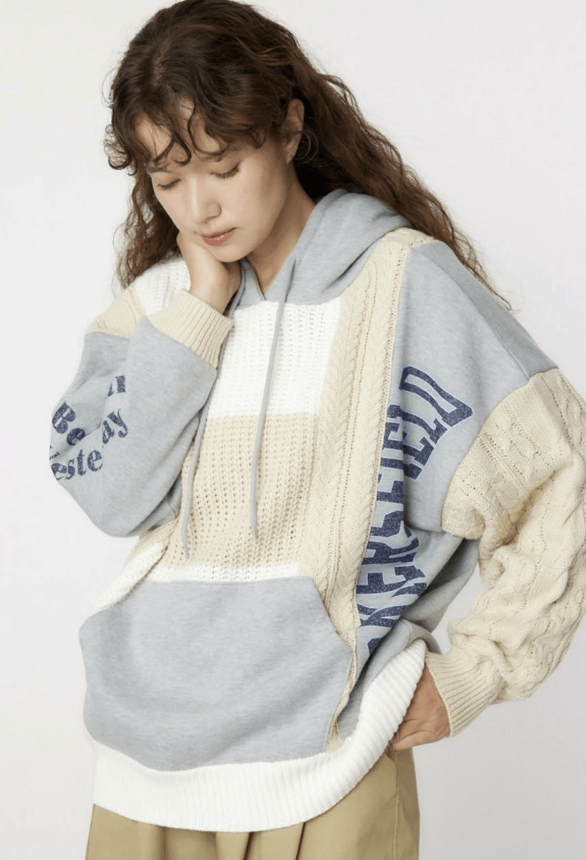 日本直送 【WEB限定】Knit Custom College Hoodie - HLY & CHOCCICO