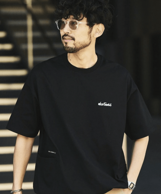 日本直送 Wild Things × Freak's  Store Big Silhouette Side Pocket Crew Neck Tee